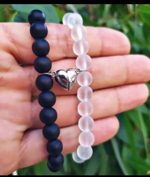 Matte beaded couple bracelet