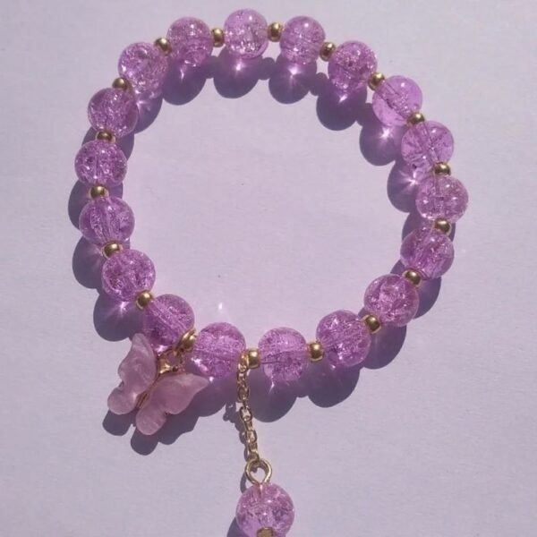 crack beaded bracelet with butterfly