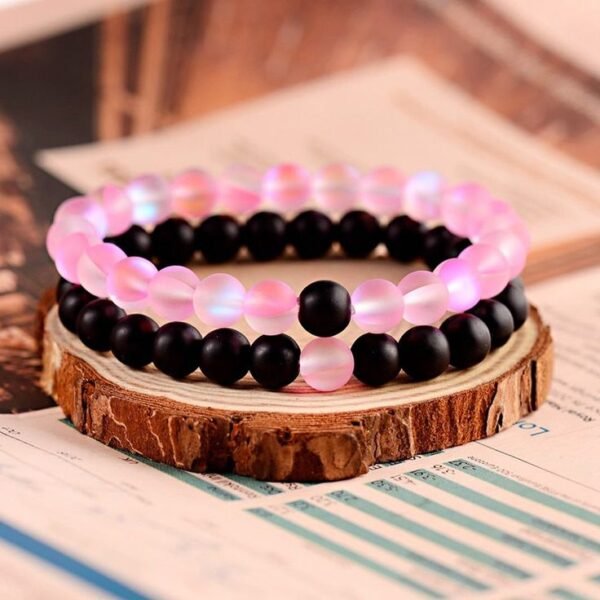 Matte beaded bracelet pair