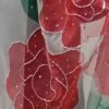 Floral hand-painted dupatta with vibrant red blooms